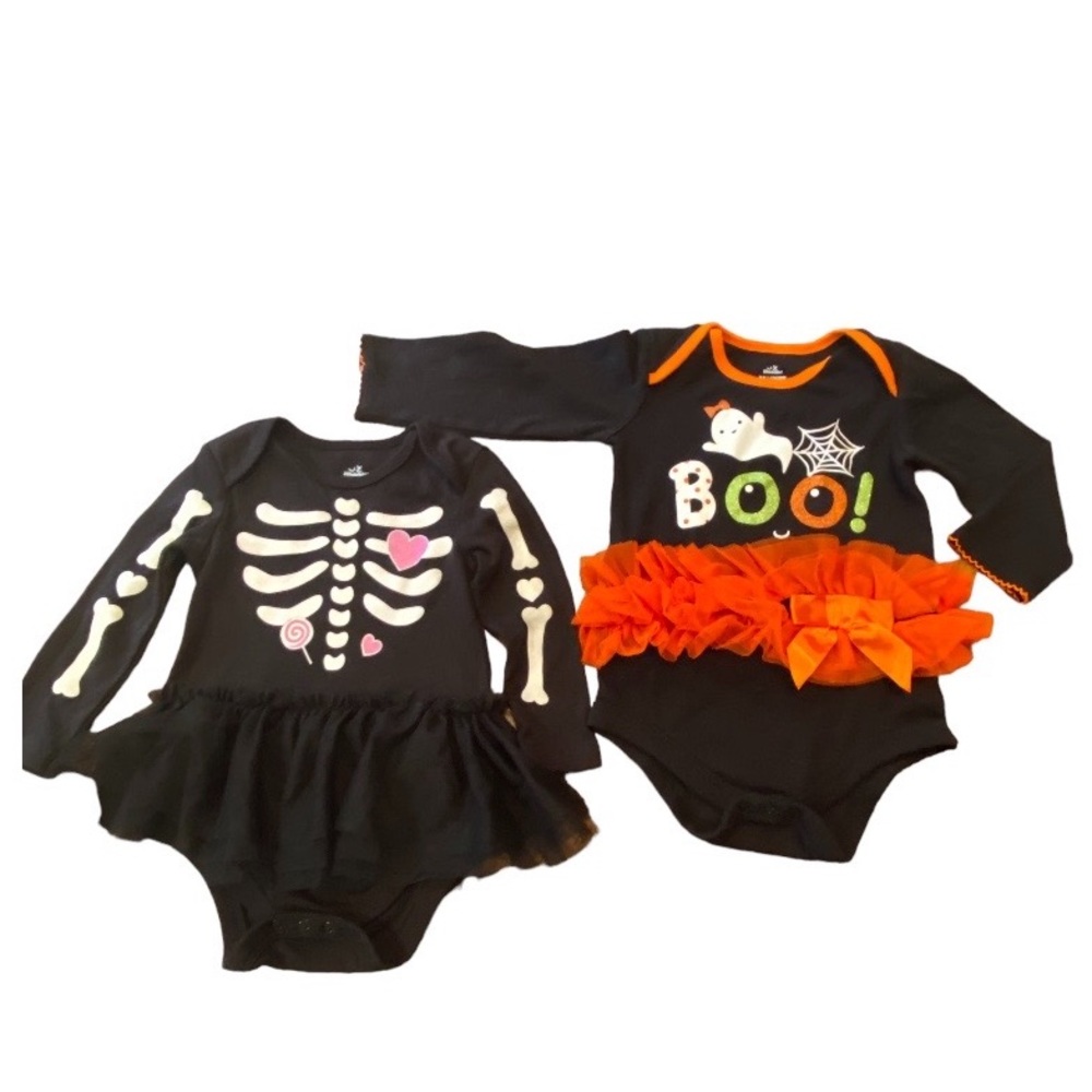 Halloween Baby Girl Tutu Onesies- Size 18 months -EUC